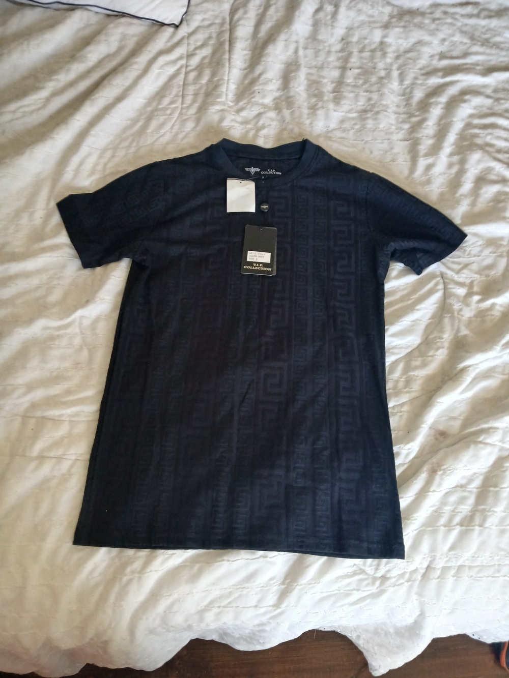 Versace Collection Men’s Short-Sleeve Navy Geometric Jacquard Tee